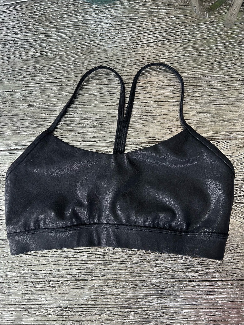 lululemon athletica Black Shimmery Strappy Sports Bra